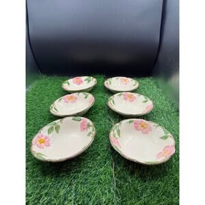 Vintage Franciscan Desert Rose Berry Bowls - Set of 6 – 5.75"